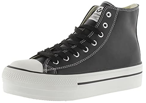victoria Zapatillas Altas Tribu Efecto Piel & Doble Plataforma 1061107 para Mujer Negro 41