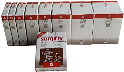 Surgifix - Red Tubular Elástica Zerolatex, Talla C/D, para la Fijación de Compresas, Gasas y Apósitos de Pie, Talón, Tobillo, Longitud de Tensión 25 m, Color Blanco, Made in Italy, 1 pieza