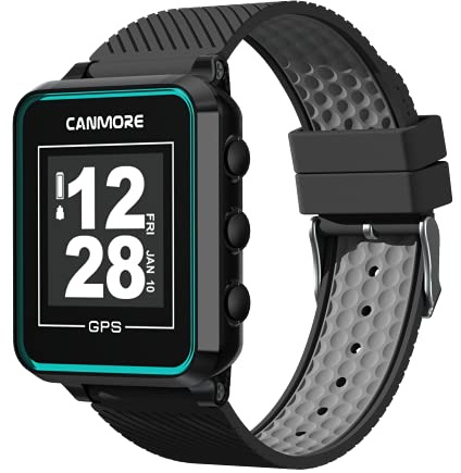 Canmore TW353 Reloj GPS de Golf para Hombres y Mujeres, actualización Gratuita de más de 41.000 Campos precargados en Todo el Mundo, Accesorio de Golf Esencial y Ligero para golfistas,Negro/Turquesa