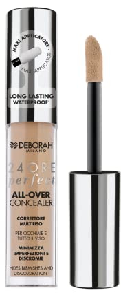Deborah Milano – Flüssigkeitskorrektor 24 Stunden Perfect All-Over Concealer, 05 Amber, Long-Lasting und wasserdicht, hohe Deckkraft, minimiert Unebenheiten, Augen und Gesichtsschmerzen