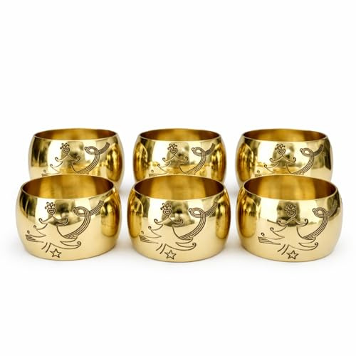 ASTER HOME - Servilleteros Dorados con Árbol de Navidad - Anillos para Servilletas Navideños Decorativos para Mesa de Navidad Comedor Cocina - Servilleteros Navideños Elegantes (10)
