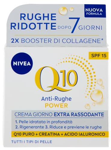 NIVEA Q10 Anti-Falten Power Extra Straffende Tagescreme LSF 15 50 ml, Anti-Falten und feuchtigkeitsspendende Gesichtscreme, Gesichtscreme Hyaluronsäure, Coenzym Q10 und Kreatin für einen doppelten