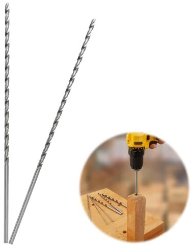 Punte da trapano lunghe da 3 mm, 200 mm, in acciaio al carbonio ad alto tenore di carbonio, accessori per trapano per legno, plastica e alluminio, 2 pezzi (argento)