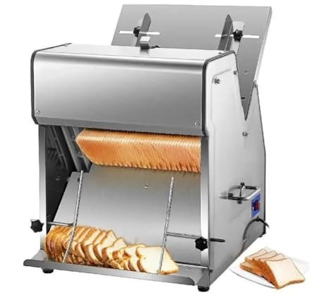 CHIPEL Rebanadora de Pan Comercial, Acero Inoxidable de 370 W, Cortador de Pan eléctrico, Cortador de Pan eléctrico con Hoja de 12 mm, tostadora de electrodomésticos de Cocina