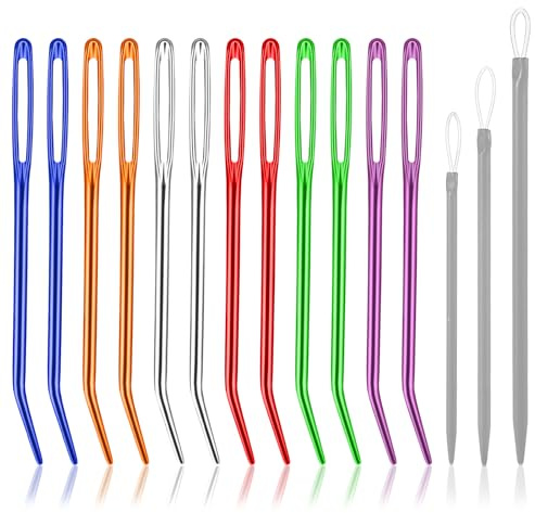 Classicseali 15PCS Tapestry Needles for Wool,Wool Needle,Durable Darning Needles for Wools, with Yarns Threader,for Crochet, Sewing, Threading, Crafts, Quilting, Knitting, Embroidery, Needlework