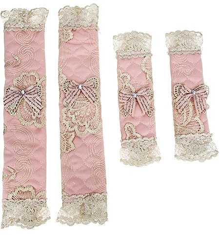 NUOBESTY 2 Paia Coprimaniglie per Frigorifero Decorativi Coperture e Impermeabili per da Macchie e Polvere da Lungo Rosa