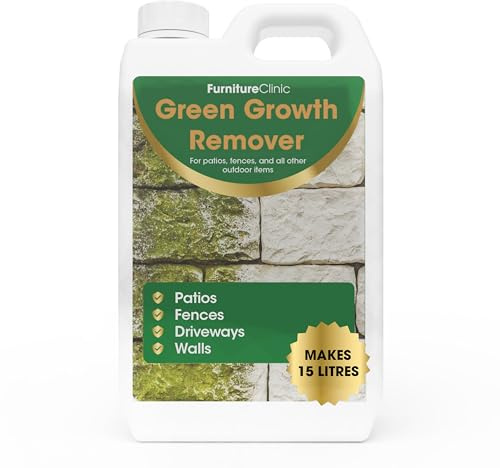 Patio Cleaner Concentrate Makes 15L - Removes Green Staining from Moss & Algae - Great for Patios and Decking, Driveways and Roofs - Green Growth Remover (2.5L)