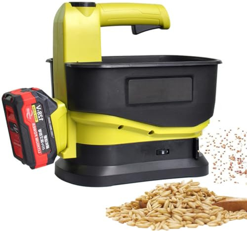 JMOUZHG Spandiconcime a Batteria da 5,5 Litri, spandiconcime Portatile Spandiconcime per Prato, 6 Livelli Regolabili, Angolo di Diffusione Massimo 140°