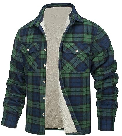 Veste Chemise Homme Grande Taille 4xl Manches Longues Blousons Sweats Vintage Polaire Hiver Flanelle Bucheron Carreaux Longue a Décontractée Coton Manteau