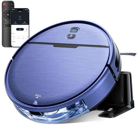 Robot Vacuum and Mop Combo with APP/Voice/Remote Control, 2 in 1 Vacuuming & Mopping Robot, Schedule, Strong Suction, Tangle-Free, Slim & Quiet, for Homes with Pets, Low Pile Carpet & Hard Floors
