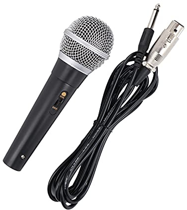 Cuifati Professionell Dynamisk Mikrofon för Sång, Handhållen Trådbunden XLR-mikrofon med 1/4 Tums Kabel för Karaoke, Podcasting, Studioinspelning - Inbyggt Popfilter, 9,8 Fot Ljudlinje