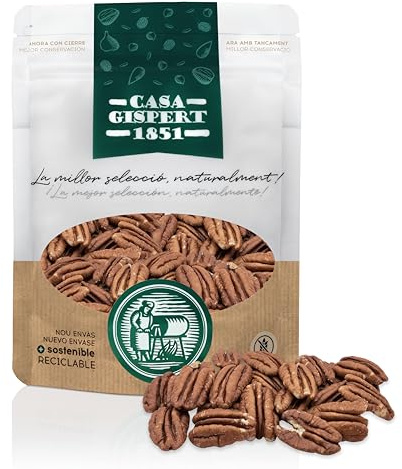 Casa Gispert - Nueces Peladas Pecanas Naturales - Nuez Pecana Mondada - Sin Gluten, Vegano - 400gr
