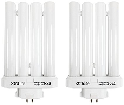 2 unidades Xtralite 27 W luz bombilla de recambio para High Vision lámparas de lectura, 4 pines Gx10Q-4 Quad tubo (6500 K)