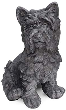 Christopher Knight Home Seth Outdoor Terrier Dog Garden Statue, Antique Gray Finish
