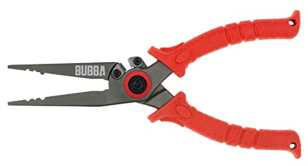 BUBBA 8.5 Stainless Steel Pliers with Non-Slip Handle, Spring Loaded with Crimping Tools and Anvil Cutters Lanyard Hole and Sheath