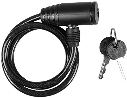 Raymond - Candado Antirrobo con Cable en Espiral y Bloqueo de Llaves para Bicicleta, Moto, Patinete Eléctrico y Scooter