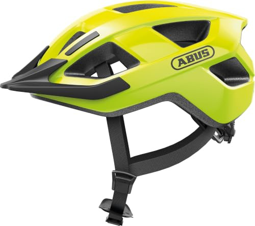 ABUS Aduro 3.0 LED casco de bicicleta, casco de ciudad deportivo en un diseño elegante para el día a día y excursiones deportivas, con luz trasera, para hombres y mujeres, talla M, amarillo