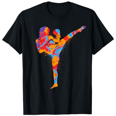 Muay Thai Bunter Kickboxer Kampfsport Kickboxen Mädchen T-Shirt