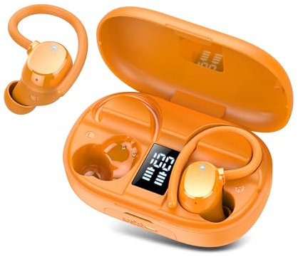 Auriculares Inalambricos, Auriculares Bluetooth 5.3 Estéreo Deportivos con 4 ENC Cancelacion Ruido HD Microfono, 128H Cascos Inalambricos Bluetooth LED Pantalla,IP7 Impermeable para Running Sport