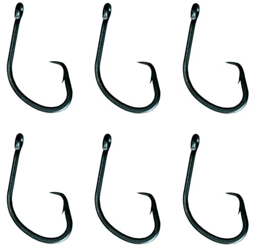 Eisele Sea-Fishing VMC Circle Hooks, 5-6 Stück, Schwarze Hochseehaken für Rotbarsch, Norwegen und Island, Kreisbogenhaken, Naturköderhaken, Größen 2/0 bis 10/0 (4/0 BN - 6 Stück)