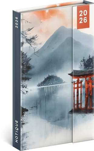 NOTIQUE Pocket Calendar 2026 Approx. A5 - Premium Weekly Planner with Magnetic Closure, 144 Pages Appointment Calendar, Hardcover Book Calendar with Monthly Overview, Diary (Japan)