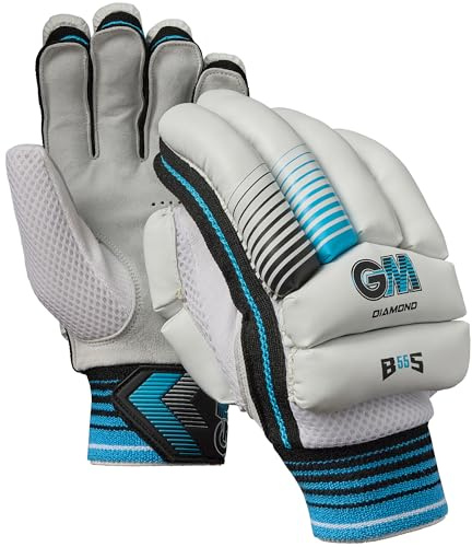 Gunn & Moore GM | Ben Stokes Diamond Cricket Batting Gloves | Split Leather Palm | Single-Sided Sweatband | Sleek Back of Hand Shape | Small Junior Right Handed | 1 Pair | Approx 390 g per Pair
