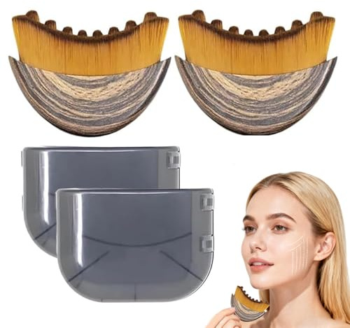 2PCS Lymphatic Contour Face Brush, Facial Lymphatic Drainage Massager, with Ergonomically Designed Fit Skin Precisely Relieve Fatigue, for Daily Use