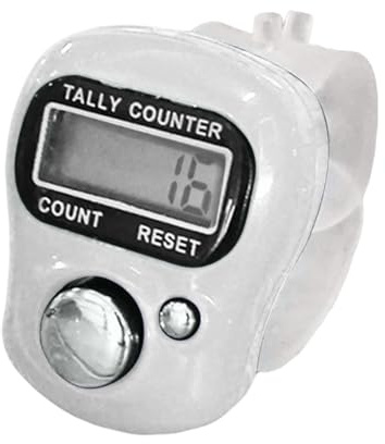Contatore a scatto portatile – Ticker elettronico portatile, contatore per anelli da dito da 10,5 cm, alloggiamento in ABS con display, funzione dispositivo di conteggio attività, aiuto per il