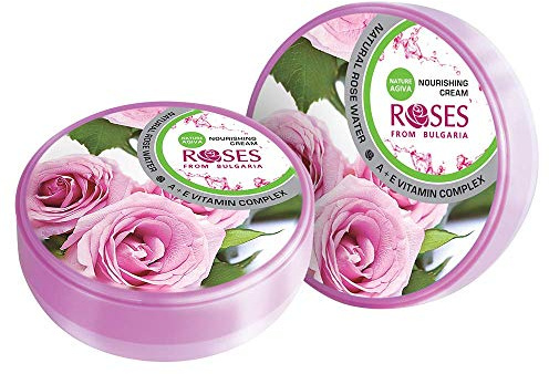 Rosas de Bulgaria Crema Nutritiva con Agua de Rosa Natural & A + E Vitamina Complex