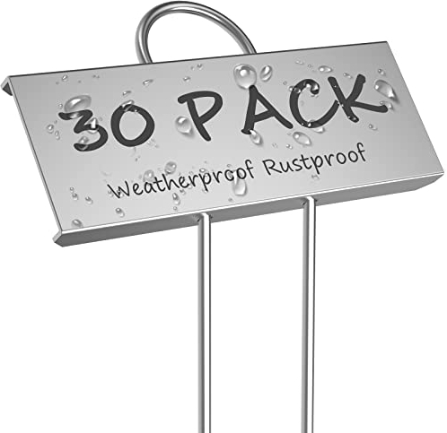 Startostar Lot de 30 étiquettes en métal résistant aux intempéries pour plantes et plantes de jardin,hauteur 10,6'',zone d'étiquette réutilisables pour pépinière pour légumes, herbes, fleurs,serre
