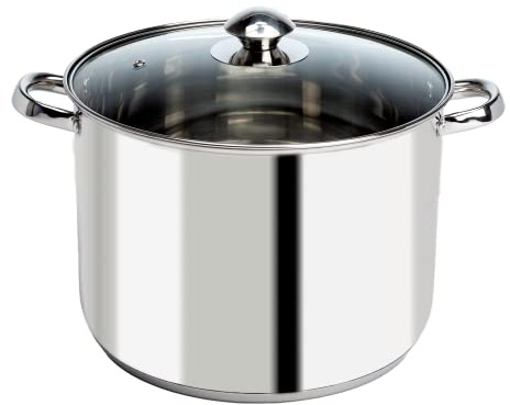 Ecolution Stainless Steel Stock Pot, Encapsulated Induction Ready Cooking Pot with Glass Lid, Oven Safe, Dishwasher Safe Soup Pot, 8-Quart