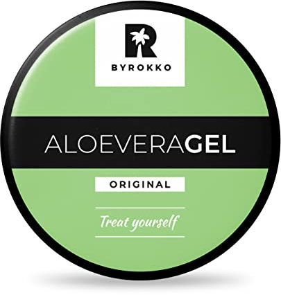 BYROKKO Aloe Vera Gel (215 ml), schnell einziehendes, kühlendes After-Tanning-Gel, spendet intensiv Feuchtigkeit, regeneriert und beugt Peeling vor, natürliche After-Sun-Pflege