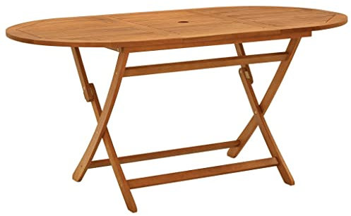 Klappbarer Gartentisch 160x85x75 cm Massivholz Eukalyptus