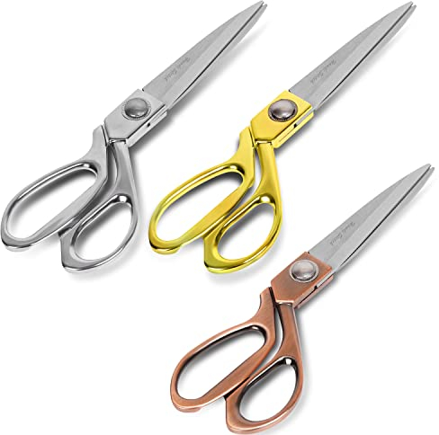 Handi Stitch 3er Pack Schneiderschere Stoffschere Profi Scheren Set - Robuste 20 cm Edelstahl Stoffschere Nähen Zubehör - Ideal zum Schneiden, Ändern & Nähen von Stoff, Kleidung, Leder & Denim