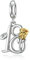 LANBEIDE Birthday Charms, 925 Sterling Silver 18th Dangle Charms for Pandora with Gold Rose Flower for Bracelet Present for Women
