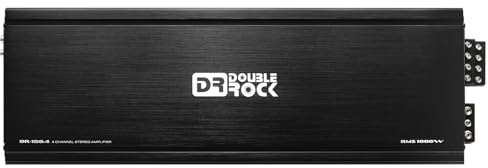 DR Double Rock DR-150,4 RMS 150 watt med 4-kanalsförstärkare, bilradio vid 4 ohm, klass A/B, högtalarförstärkare, fullområde, 150 W x 4 CH bilförstärkare
