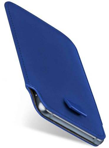 moex Slide Case för Apple iPod Touch 4G mobilskal för att sticka in ultratunt, hölster mobilväska av veganskt läder, premium mobiltelefonfodral 360 graders komplett skydd med utdragning – blå