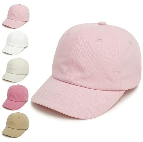 YANWANG Casquette de Baseball pour Enfants Casquette réglable en Coton pour Enfants en Bas âge Garçons Filles（Light Pink，2-5ans）