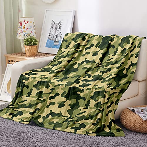 VENESS Flanell Decke Camouflage Style Multi Size Ultraweiche Flanelldecke Klimaanlage Decke Wolldecke Geeignet für Bett Schlafsaal Sofa Wohnzimmer 150x200 cm
