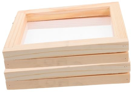 STOBOK 2stücke Kleiner Papierherstellungsrahmen Aus Holz DIY-papiersieb-kit Für Handgeschöpftes Papier Papiersiebe Für Papierherstellung Für Bastelprojekte