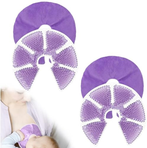 2PC Set Coussinet Gel Allaitement, Compresse Froide Et Chaude Pour Sein, Grands Coussinets Rafraîchissants Pour l'Allaitement, Coussinets De Gel D'Allaitement Chaud Et Froid Les Mamans