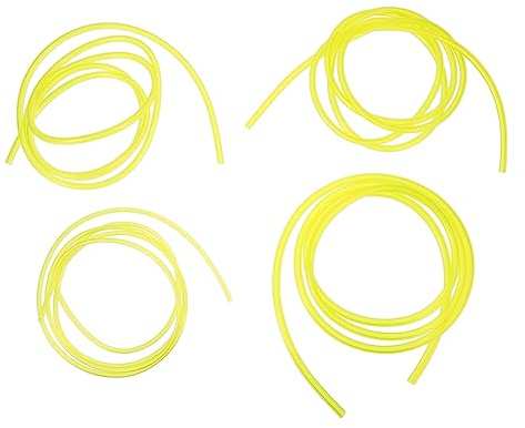 Didiseaon 4pcs Yellow Petrol Gas Line Hose 1.5m Fuel Line for Lawn Mower Chainsaw 2x3.5mm 2.5x5mm 3x5mm 3x6mm Oil Resistant Flexible Hose for Small Engines