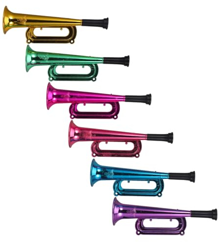 BESPORTBLE 12 piezas Trompetas de Plástico para Fiesta Juguetes de Bocina para Animar Partidos Instrumentos Livianos y Portátiles para Eventos Deportivos y Celebraciones
