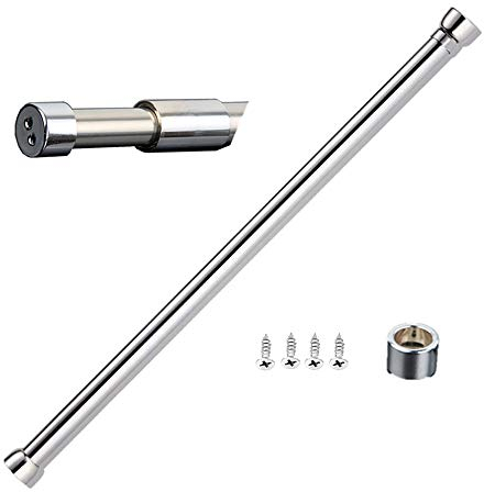 Sinzau Barra Extensible para Armario 47-82cm: Acero Inoxidable Barra de Cortina - Adecuado para el Hogar Guardarropa Armario Cocina