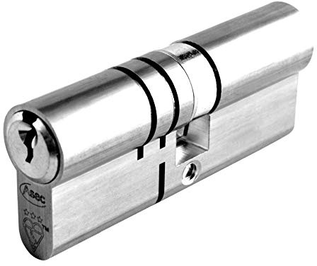 ASEC Kite Elite 3 Star Snap Resistant Double Euro Cylinder - 80mm 35(Ext)/45 (30/10/40) Chrome Plated