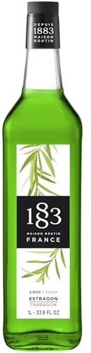 1883 Maison Routin Tarragon Premium Syrup for Cocktails, Lemonades, Mocktails Herbal Syrup 1L Glass Bottle