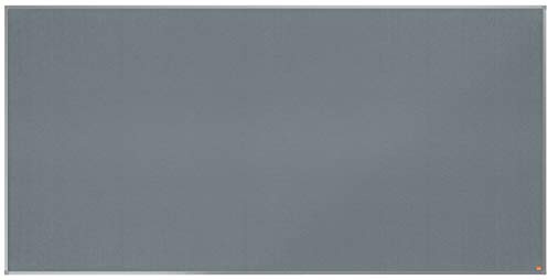Nobo Felt Noticeboard, 2400 x 1200 mm, Aluminium Trim, Corner Wall Mounting, Essence Range, Grey, 1915441