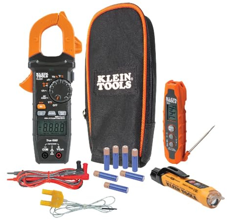 Klein Tools CL320KIT HVAC Kit for HVAC Testing; Digital Clamp Meter, Non-Contact Voltage Tester, and Infrared/Probe Thermometer