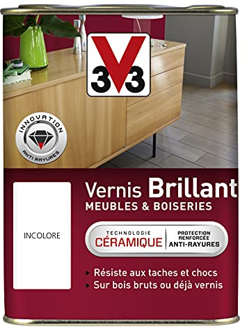 V33 Vernis intérieur Brillant meubles & boiseries, Incolore 1L