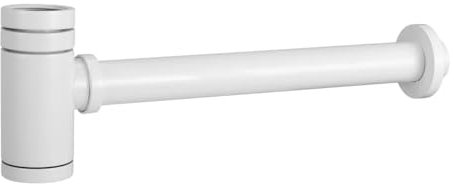 Starbath Plus - Sifone per lavabo - Colore bianco opaco - Ideale scarico universale - Ideale per lavandini e servizi igienici - Valvola cromata e design elegante